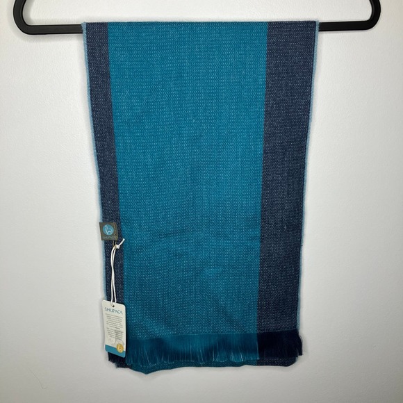 NWT SHUPACA Alpaca Scarf Reversible Tahitian Tide Blue - Picture 1 of 5